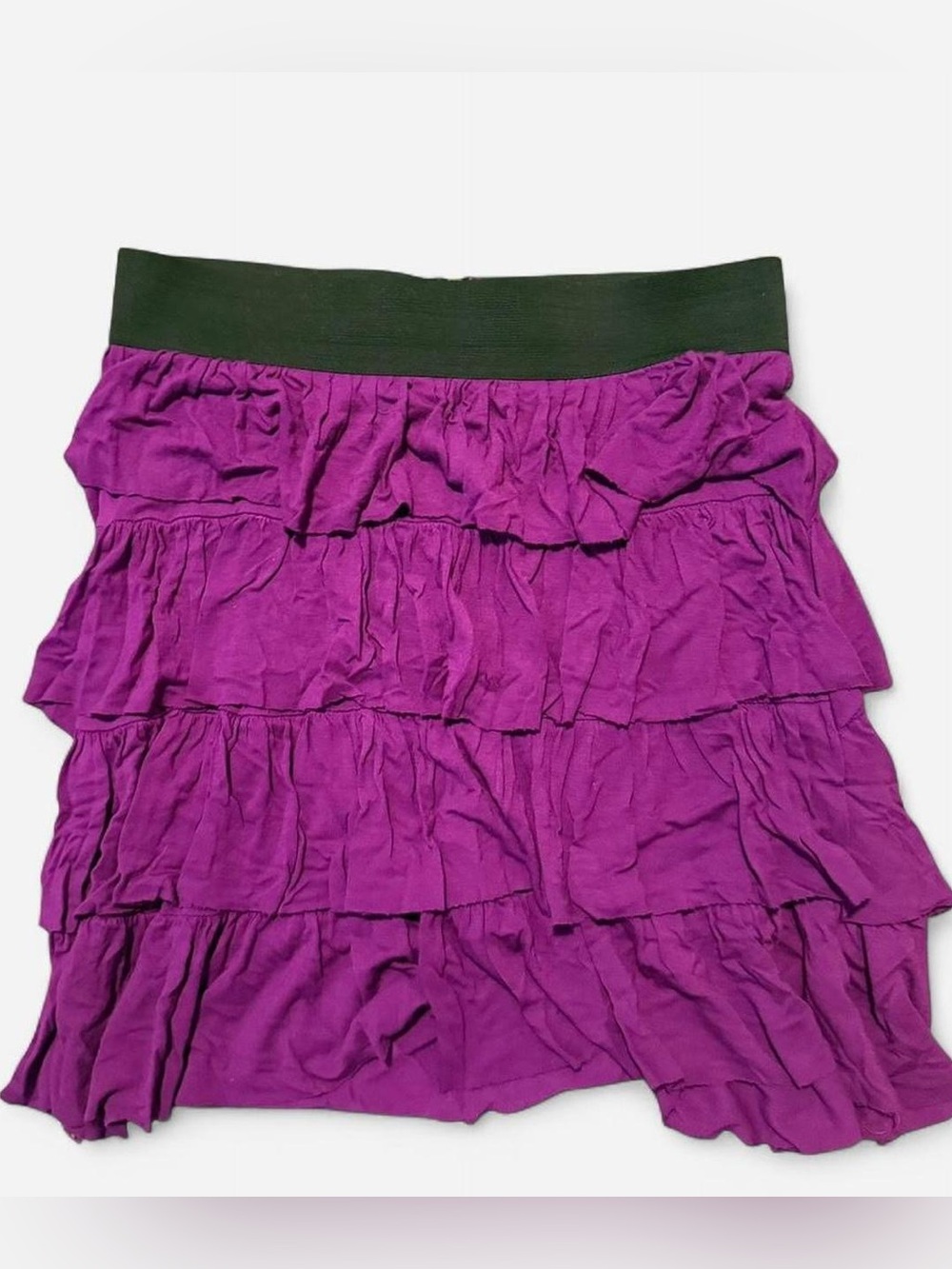 ELLE Purple Tiered Ruffle Mini Skirt Small